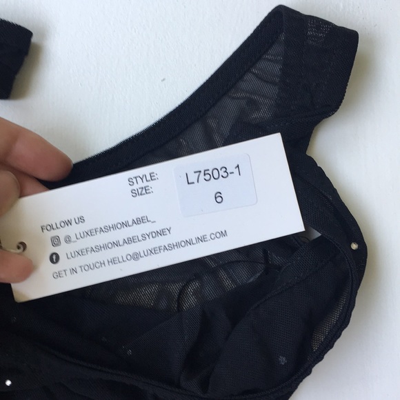 White fox mesh sparkly bodysuit - Picture 2 of 2